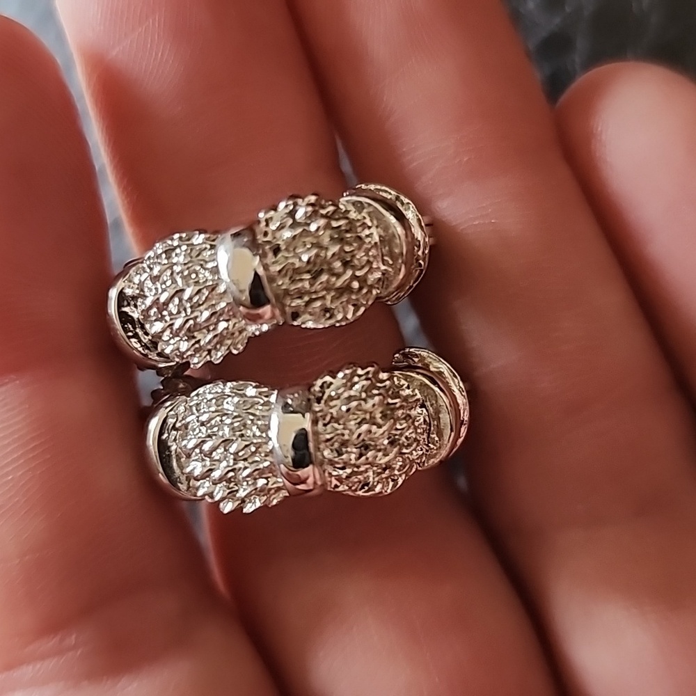 VTG Monet Silver Hoop Clip Earrings